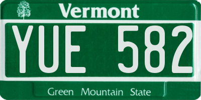 VT license plate YUE582