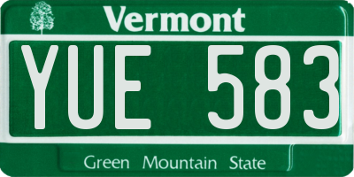 VT license plate YUE583
