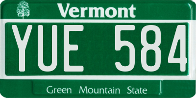 VT license plate YUE584