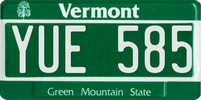 VT license plate YUE585