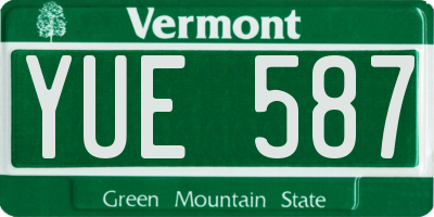 VT license plate YUE587