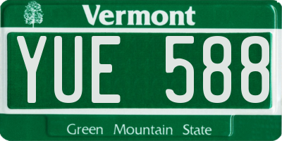 VT license plate YUE588