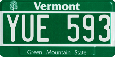 VT license plate YUE593