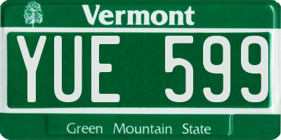VT license plate YUE599