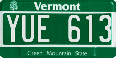 VT license plate YUE613