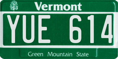 VT license plate YUE614