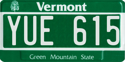VT license plate YUE615
