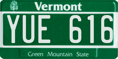 VT license plate YUE616
