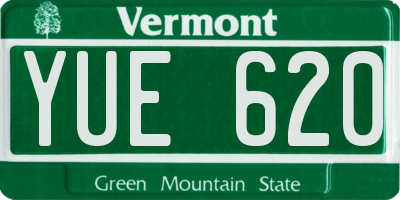 VT license plate YUE620
