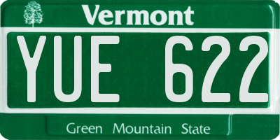 VT license plate YUE622