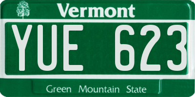 VT license plate YUE623