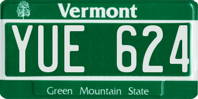 VT license plate YUE624