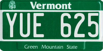 VT license plate YUE625