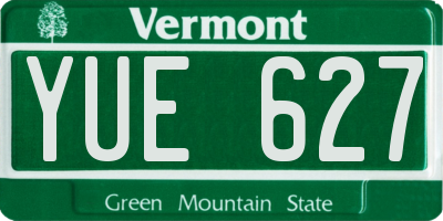 VT license plate YUE627