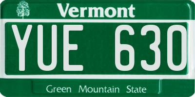 VT license plate YUE630