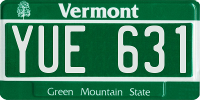 VT license plate YUE631