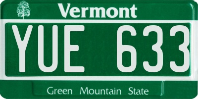 VT license plate YUE633