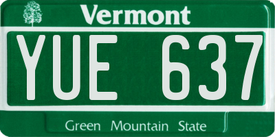 VT license plate YUE637