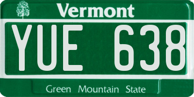 VT license plate YUE638