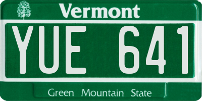 VT license plate YUE641