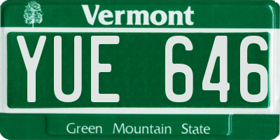VT license plate YUE646