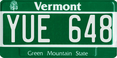 VT license plate YUE648