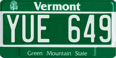 VT license plate YUE649