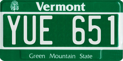 VT license plate YUE651
