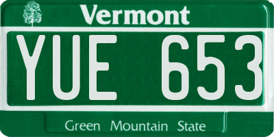 VT license plate YUE653