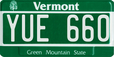 VT license plate YUE660