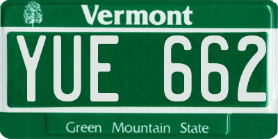 VT license plate YUE662