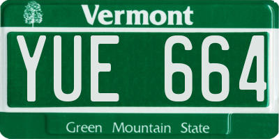 VT license plate YUE664