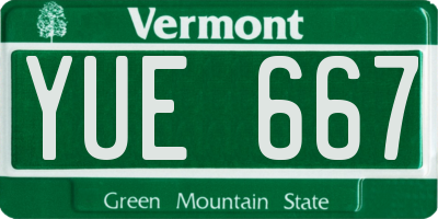 VT license plate YUE667
