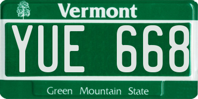 VT license plate YUE668