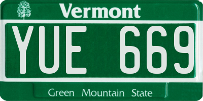 VT license plate YUE669