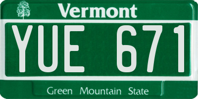VT license plate YUE671