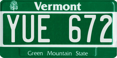 VT license plate YUE672