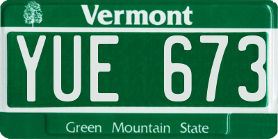 VT license plate YUE673