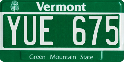 VT license plate YUE675