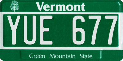 VT license plate YUE677