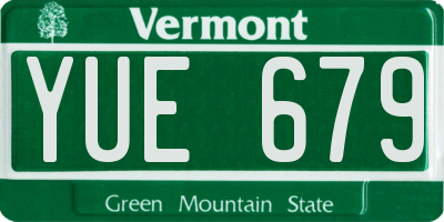 VT license plate YUE679