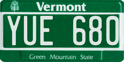 VT license plate YUE680