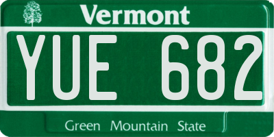 VT license plate YUE682