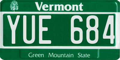 VT license plate YUE684