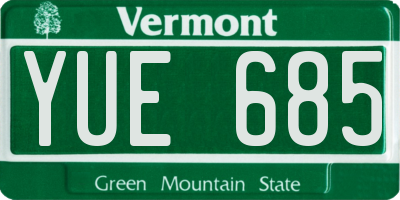 VT license plate YUE685