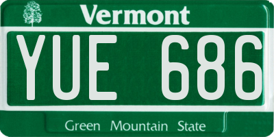 VT license plate YUE686