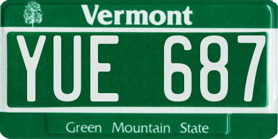 VT license plate YUE687
