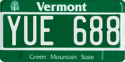 VT license plate YUE688