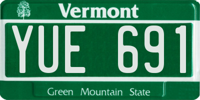 VT license plate YUE691