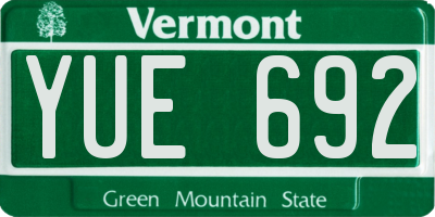 VT license plate YUE692